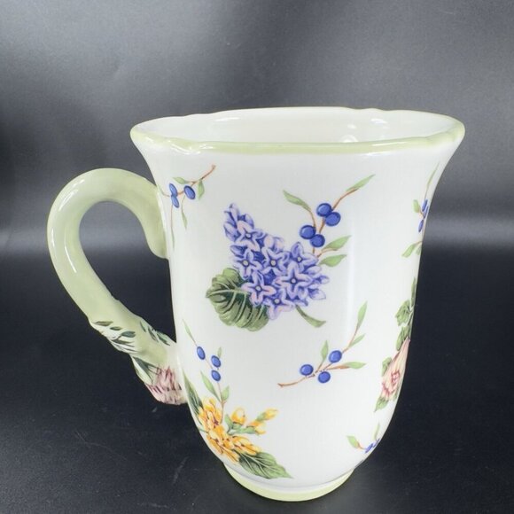 Princess House Garden Floral Ceramic Mugs Cups 12 Oz Set Of 2 Ceramic Mug Cup - Picture 10 of 16
